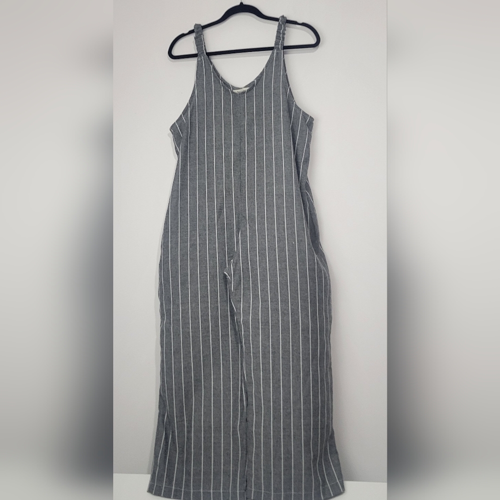 100% COTTON WOMEN'S FRANCIS CABREL LOOSE FIT STRIPED ROMPER JUMPSUIT SIZE M